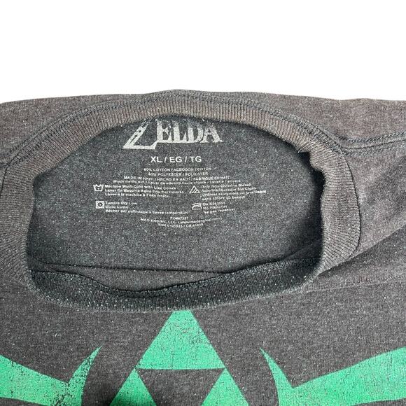 Legend of Zelda Nintendo Logo T-Shirt Gray Sz XL Gamer Comfort Y2K Soft Triforce - Picture 2 of 5